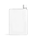 Memobottle Trinkflasche A5 transparent mit weissem Deckel