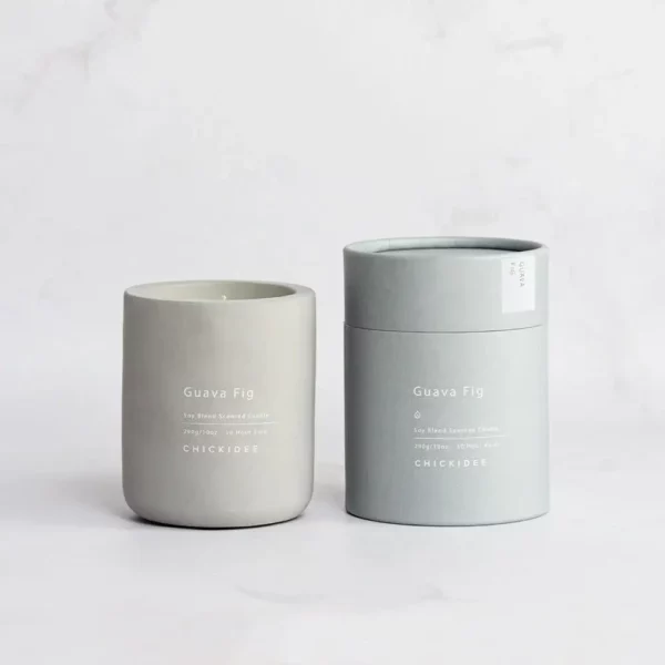 Concrete candle guava fig