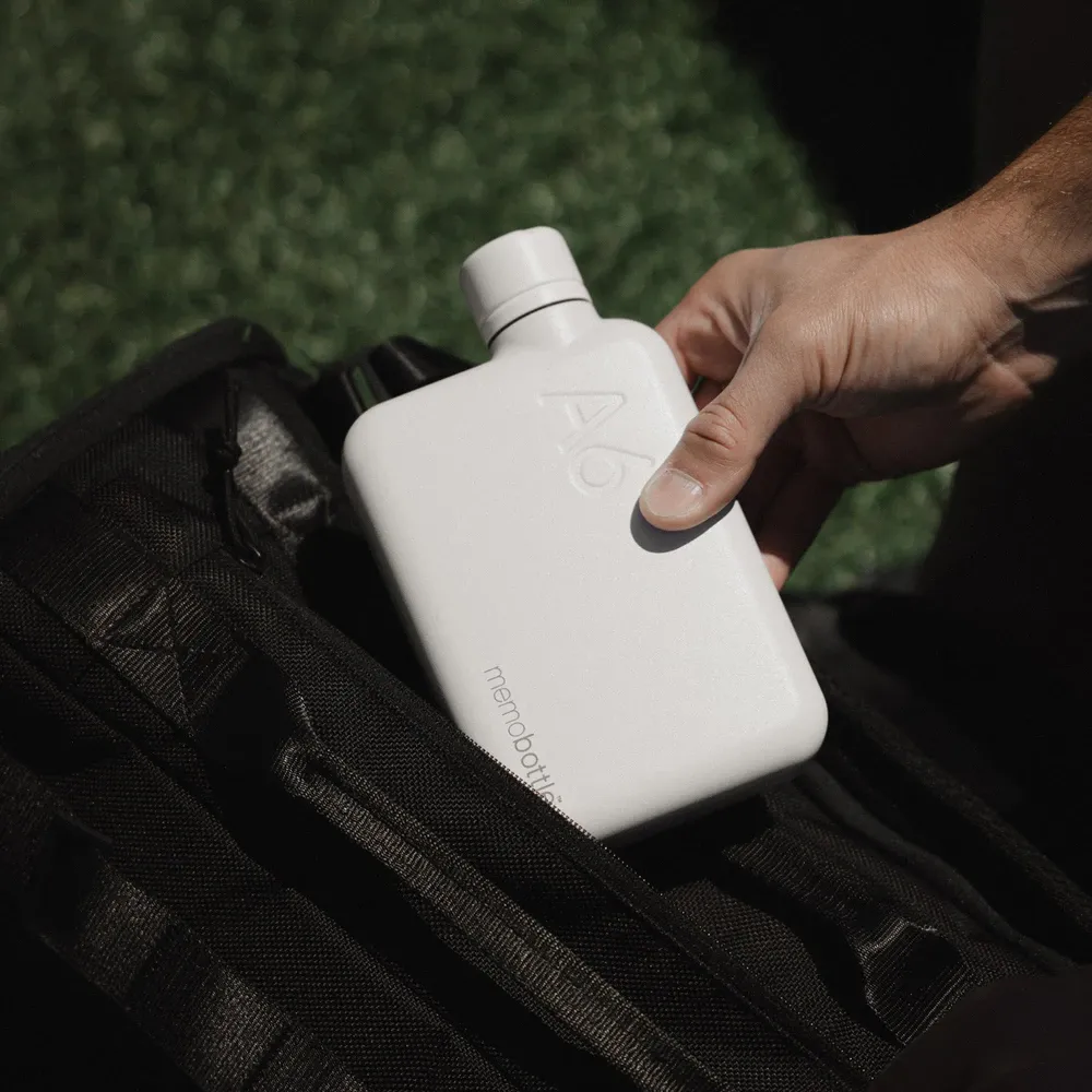 White Memobottle A6 Stainless Steel
