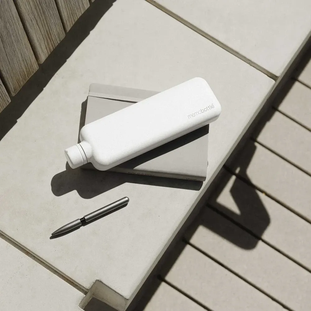 Memobottle blanc Slim Switzerland - Acier inoxydable