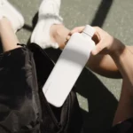 Memobottle Slim blanc en acier inoxydable - One Horizon