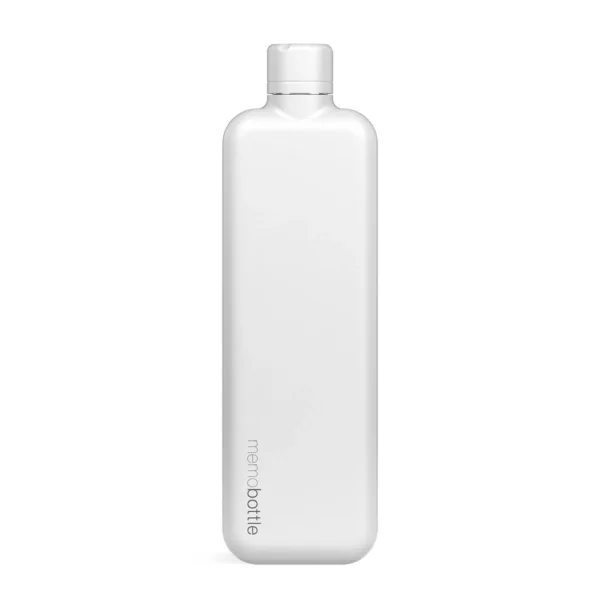 Memobottle Slim weiss Edelstahl Flasche