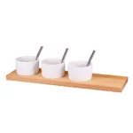 Kadastar Apéro-Set Trio - 3 bols avec planche en bois de hêtre