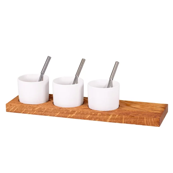 Trio" aperitif set - Rustic oak, Large