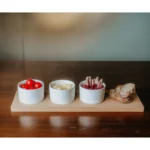 Kadastar Apéro-Set Trio - 3 bols avec planche en bois de hêtre