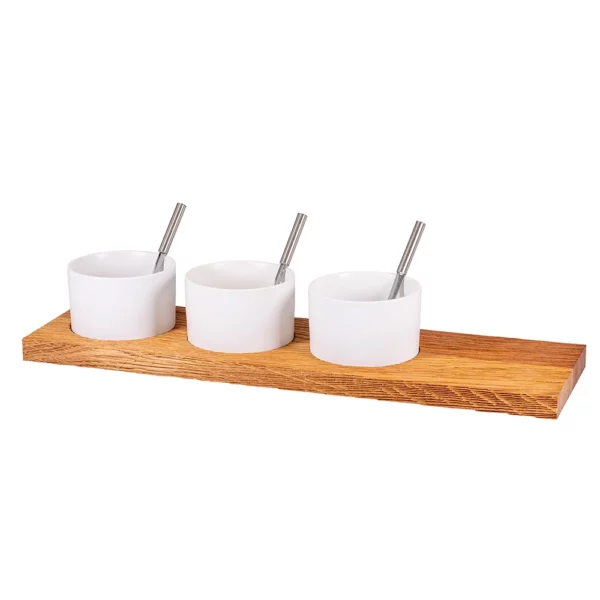 Trio" aperitif set - Rustic oak, Small