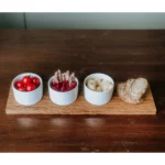 Kadastar Apéro-Set Trio - 3 bols avec planche en bois de chêne rustique