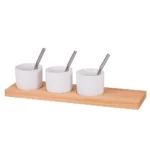 Kadastar Apéro-Set Trio - 3 bols avec planche en bois de hêtre