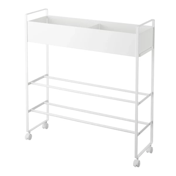 Yamazaki storage trolley with basket Tower white