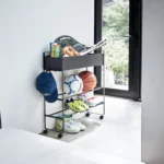 Yamazaki storage trolley with basket Tower black