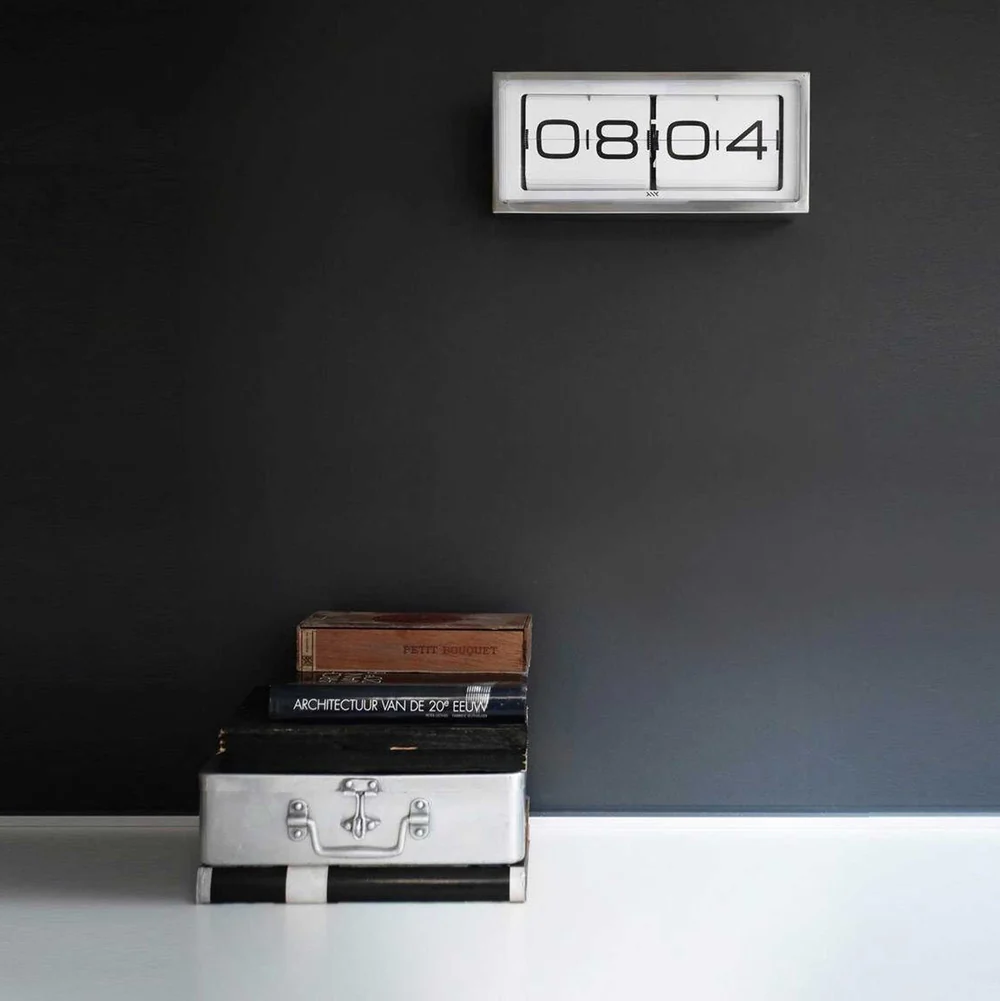 LEEF Amsterdam Brick Wanduhr / Tischuhr in Silber