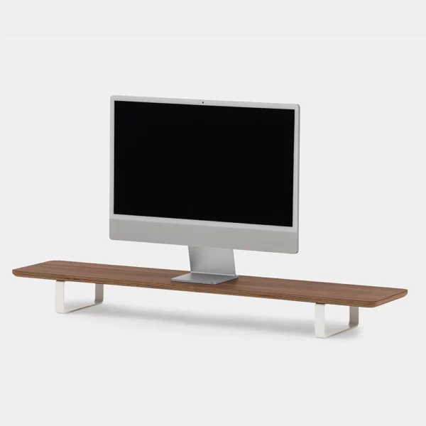 Desk Shelf - White, Walnut veneer