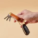 Orbitkey Gift Set - Leather Key Organizer - Cognac with Gold Ring