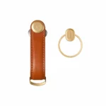 Orbitkey Gift Set - Leather Key Organizer - Cognac with Gold Ring