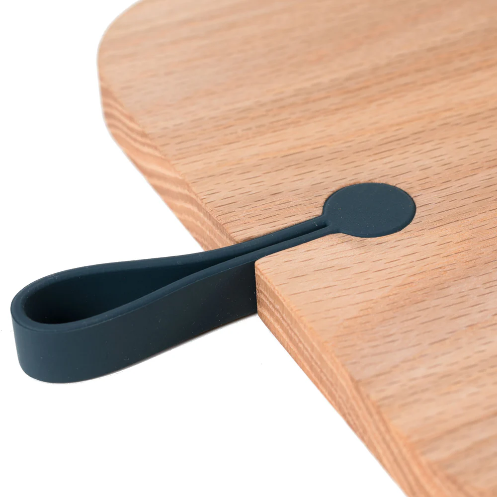 DesignBite Holz-Schneidebrett mit Silikongriff Rechteckig