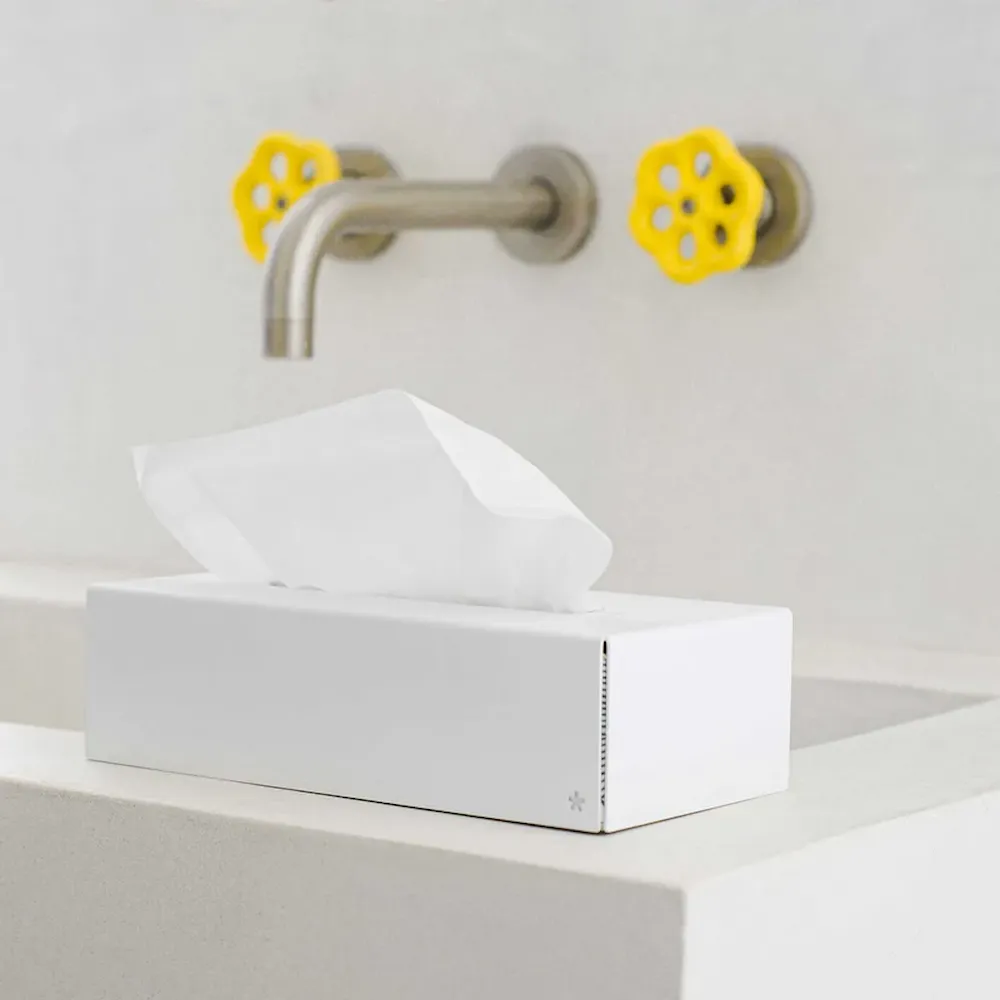 Cosmetic tissue box in white from Peppermint Products