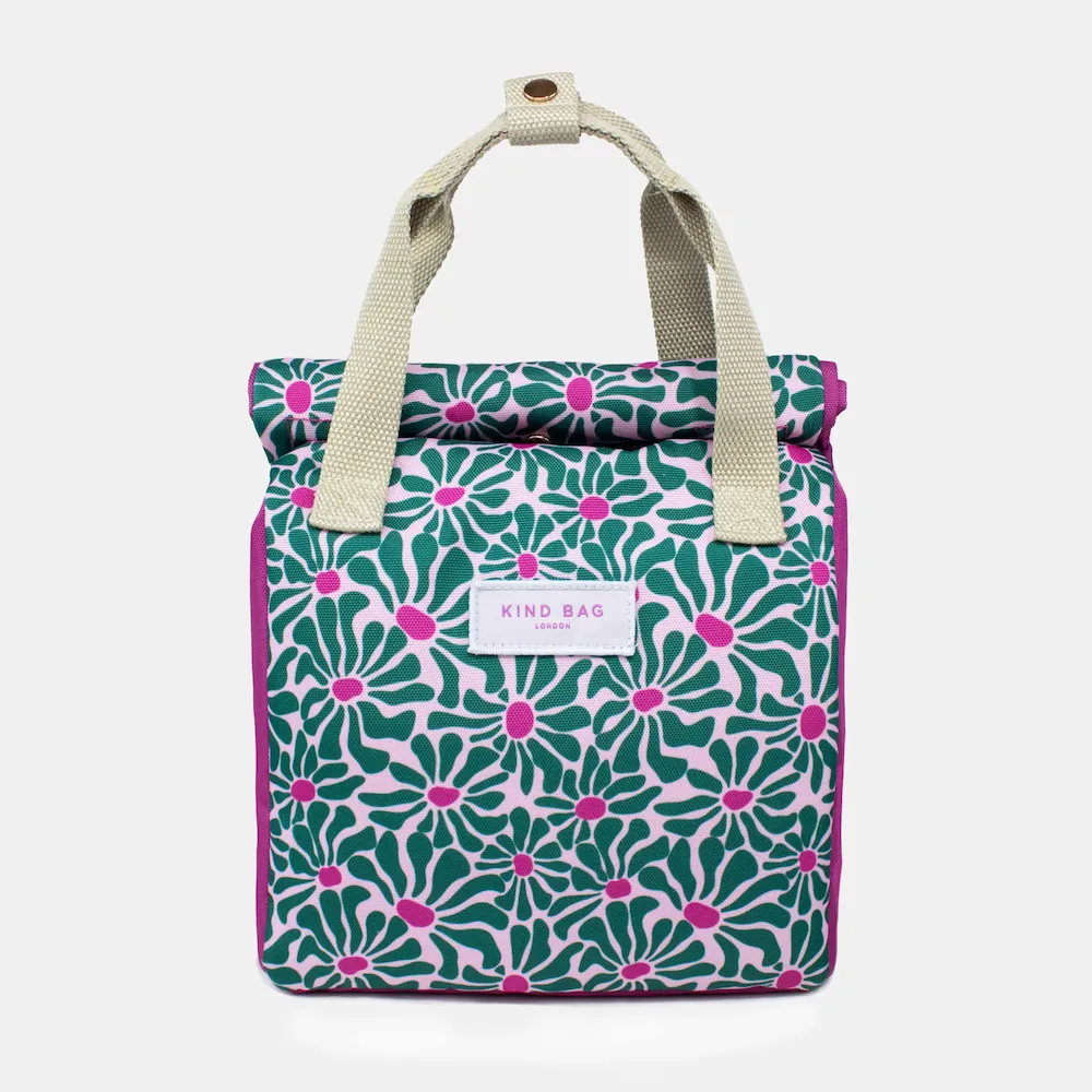 Sac à déjeuner Kind Bag - Abstract Flowers - Green