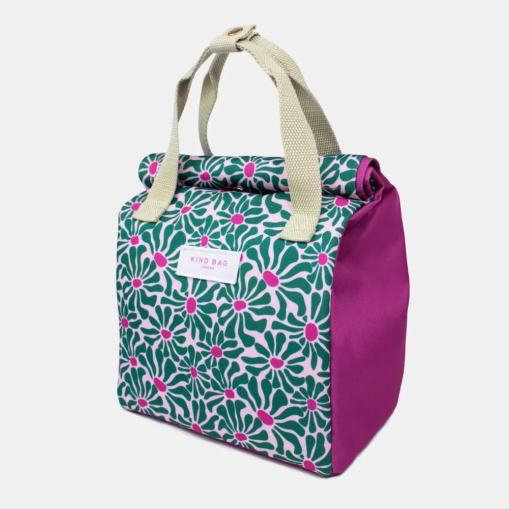 Sac à déjeuner Kind Bag - Abstract Flowers - Green
