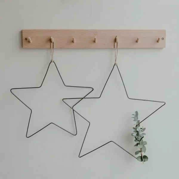 Owl cut metal wreath star set of 2