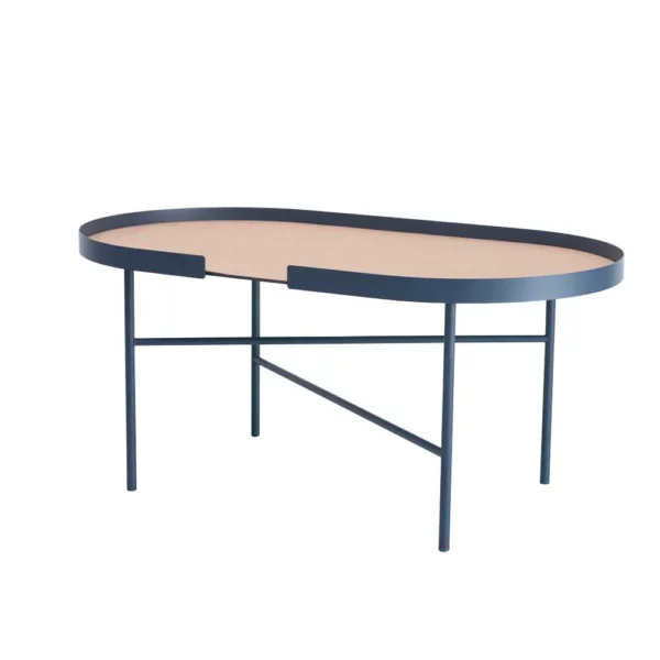 DesignBite Table d'appoint ovale bleue