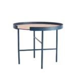 DesignBite metal side table with cork mat in blue