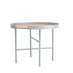 DesignBite metal side table with cork mat in gray