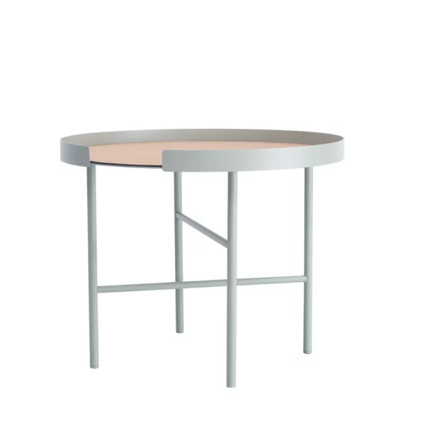 DesignBite Table d'appoint en métal avec tapis en liège gris