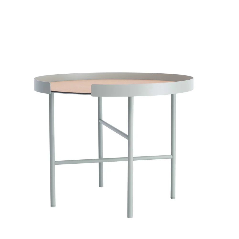 DesignBite metal side table with cork mat in gray