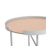 DesignBite metal side table with cork mat in gray