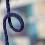 Blue loop rope coat rack