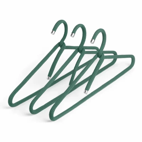 Rope hanger set of 12 clothes hangers - Forest green