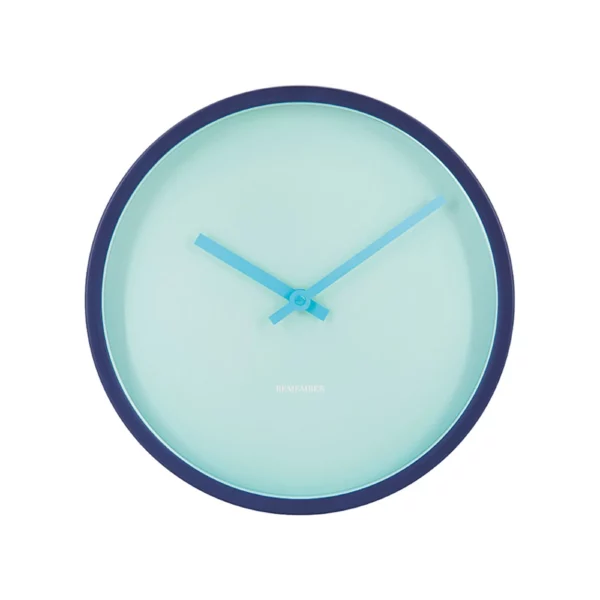 Horloge murale Remember Qua bleu clair et bleu foncé