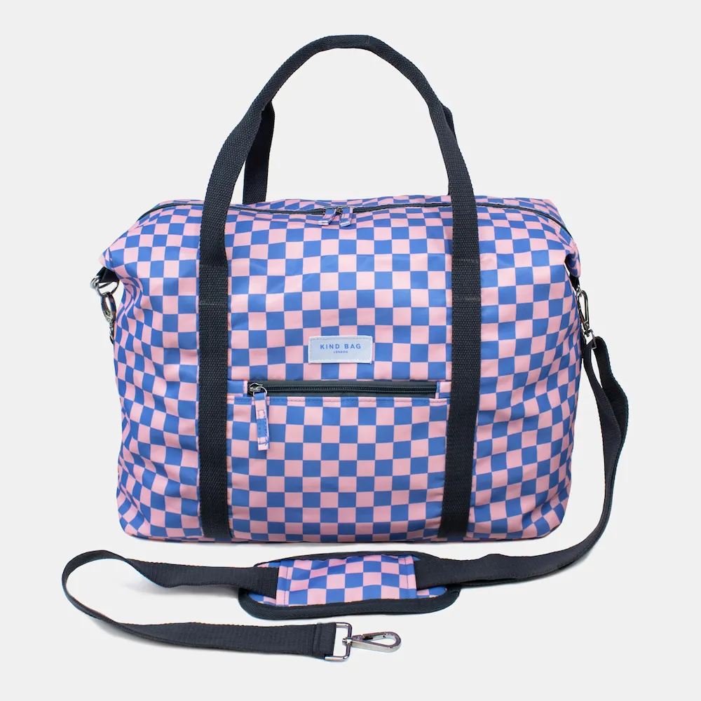 Kind Bag Weekender Tasche Checkerboard Pink + Blau