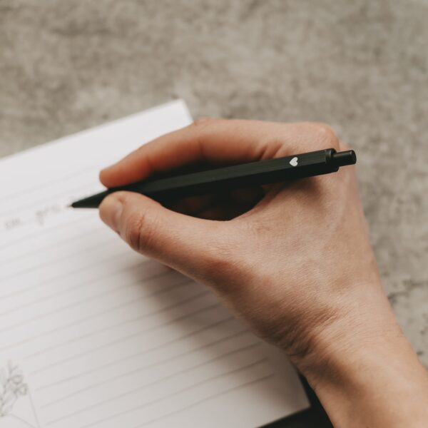 Ballpoint pen black heart