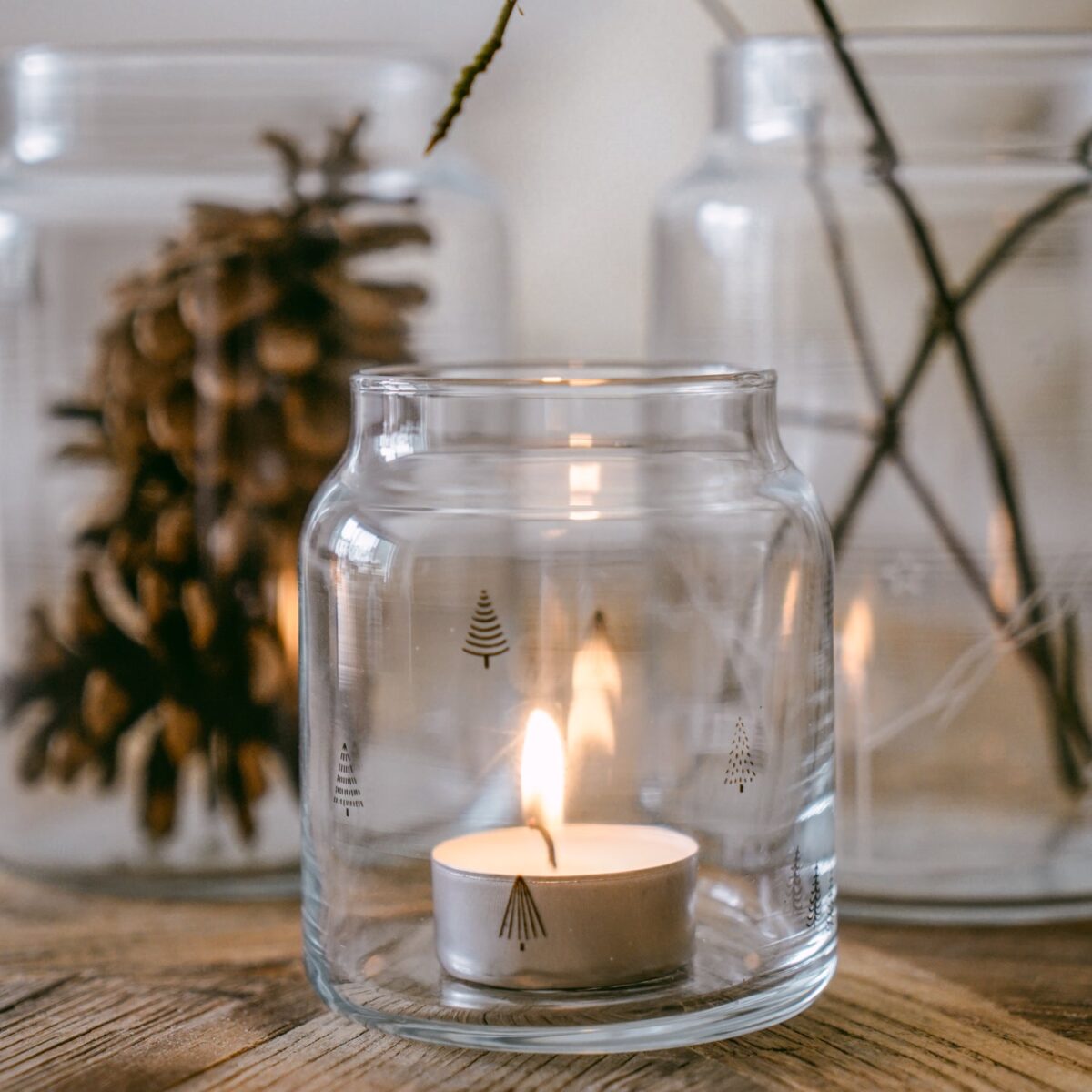 kleine Vase von der Marke Eulenschnitt mit Tannen Muster