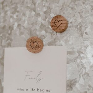 Wooden magnet set of 3 heart