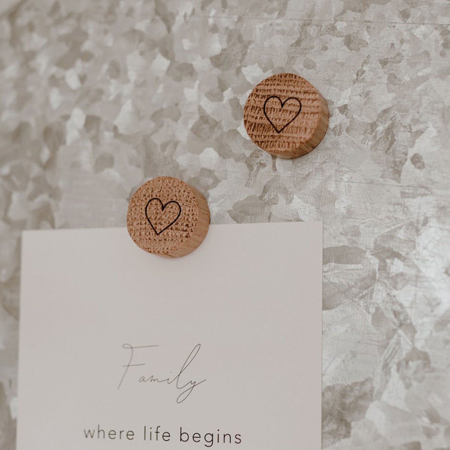 Wooden magnet set of 3 heart