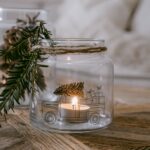 Eulenschnitt Vase mit Weihnachtsauto mittlere Grösse