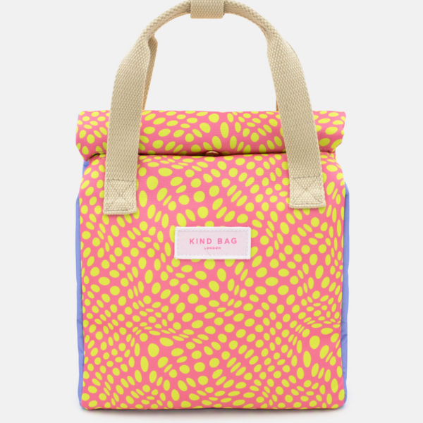 Sac à lunch - Twisted Polka rose & jaune