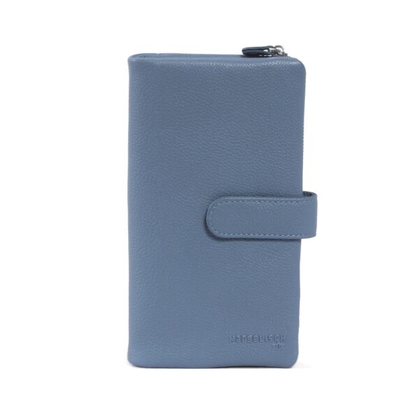 RFID-Leder Geldbörse New York 3 - Himmelblau