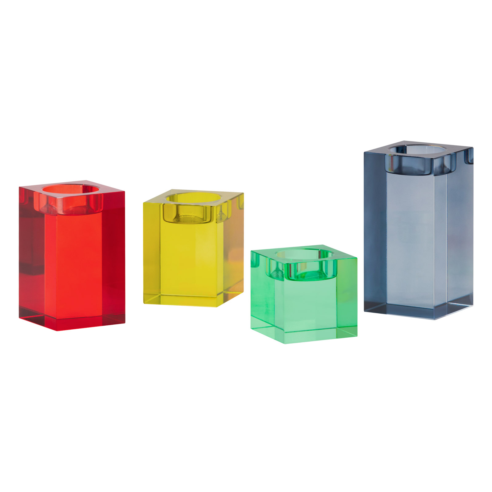 Glasblock-Kerzenhalter Vela 4er Set