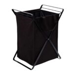 Wäschekorb TOWER mit herausnehmbarer Tasche Schwarz