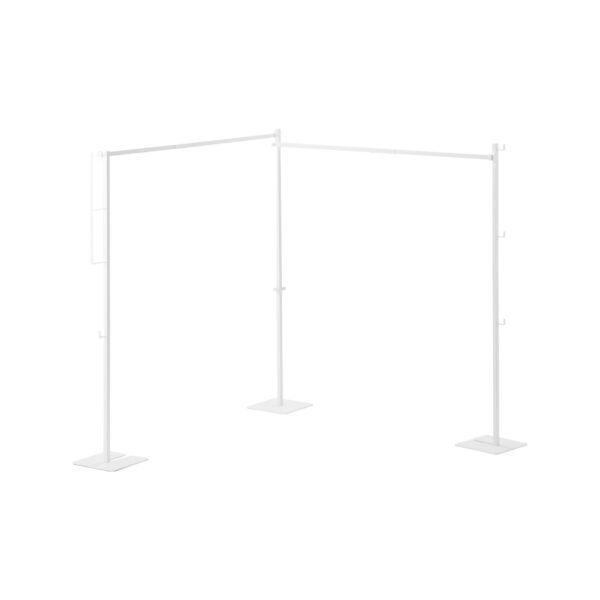Folding two-rail clothes horse TOWER - White