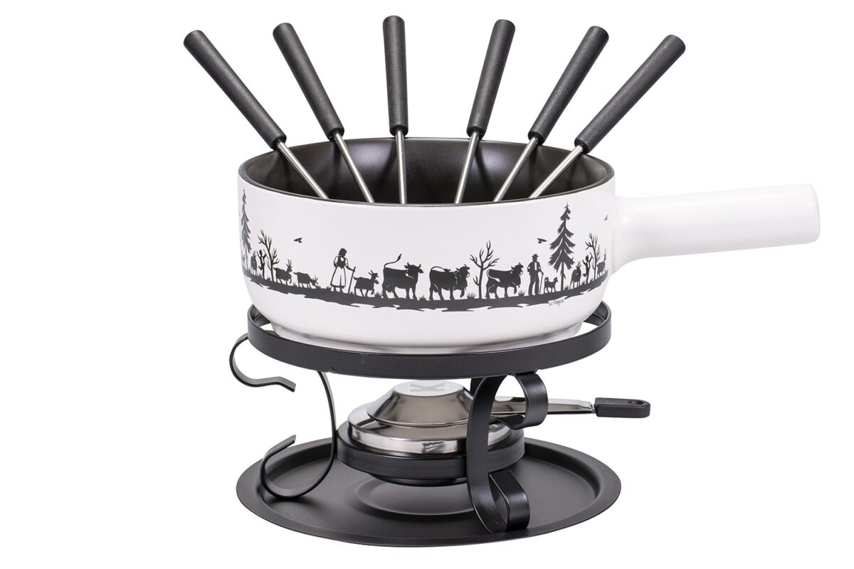 Käsefondue-Set Alpaufzug Familie