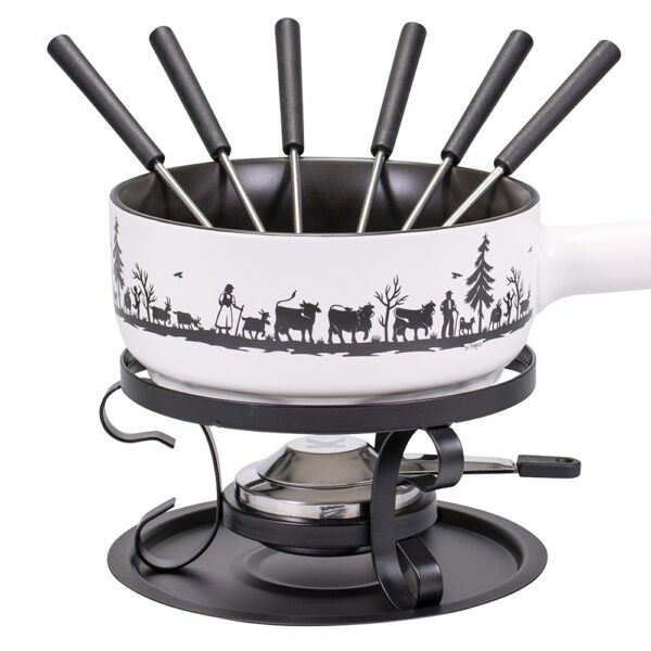 Käsefondue-Set Alpaufzug Familie