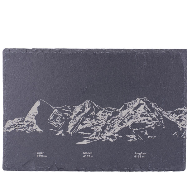 Plaque d'ardoise « Eiger, Mönch, Jungfrau »