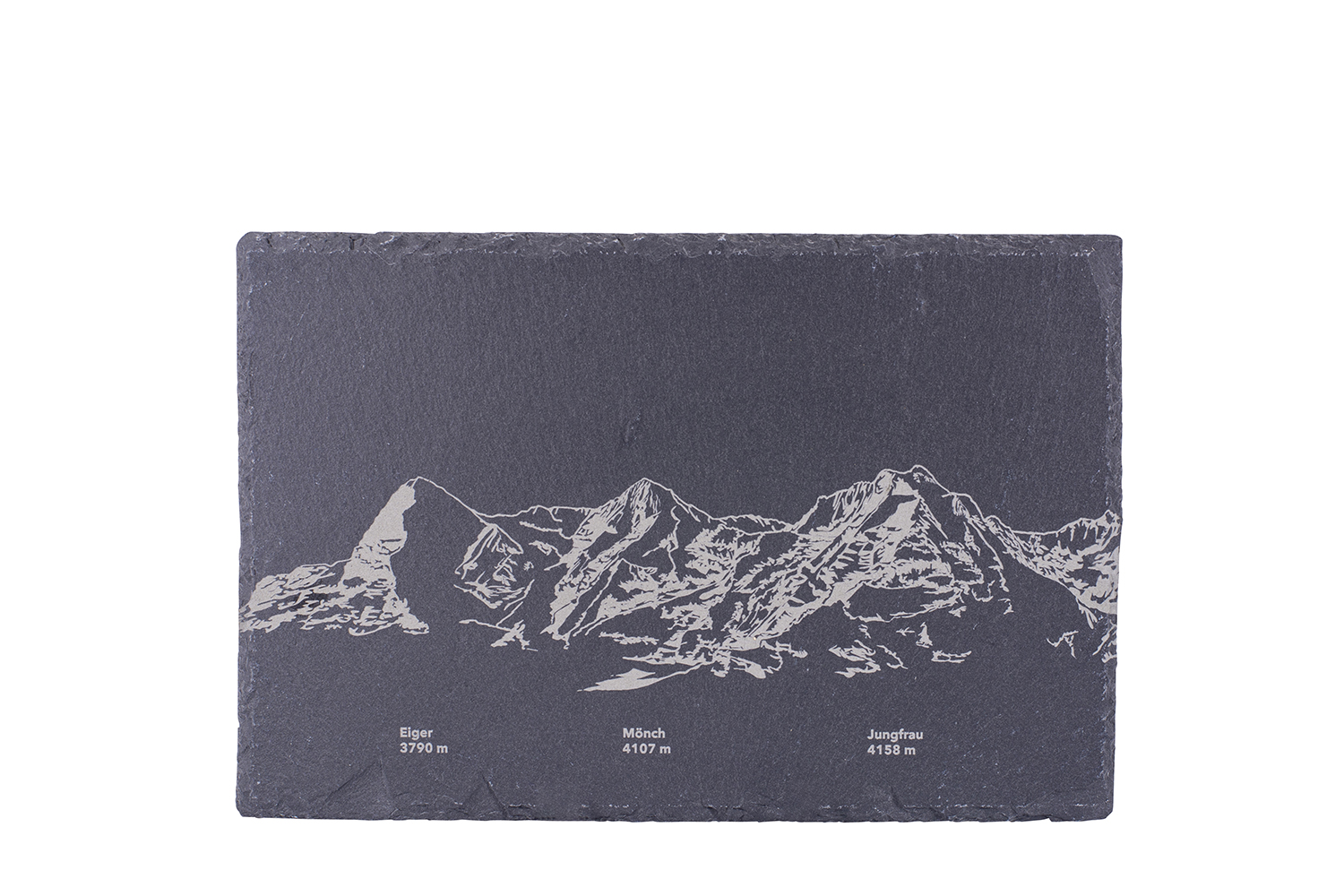 Plaque d'ardoise « Eiger, Mönch, Jungfrau »