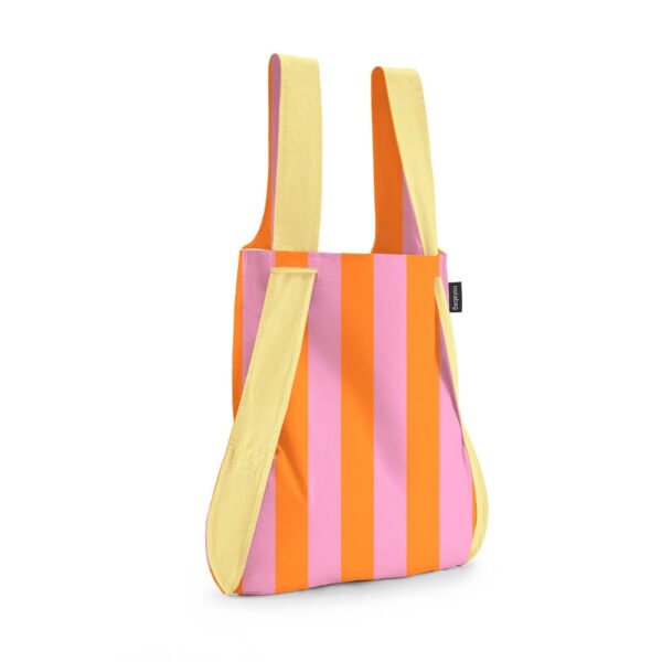 2-in-1 Rucksack und Einkaufstasche – Streifen