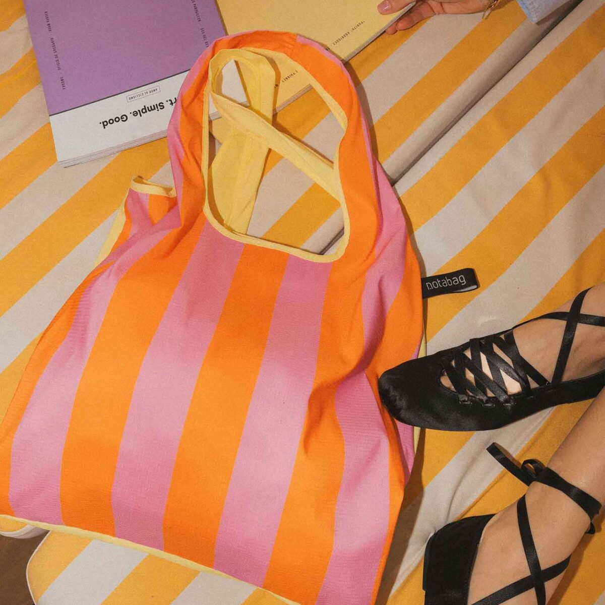 Foldable Shopping Bag – Stripes