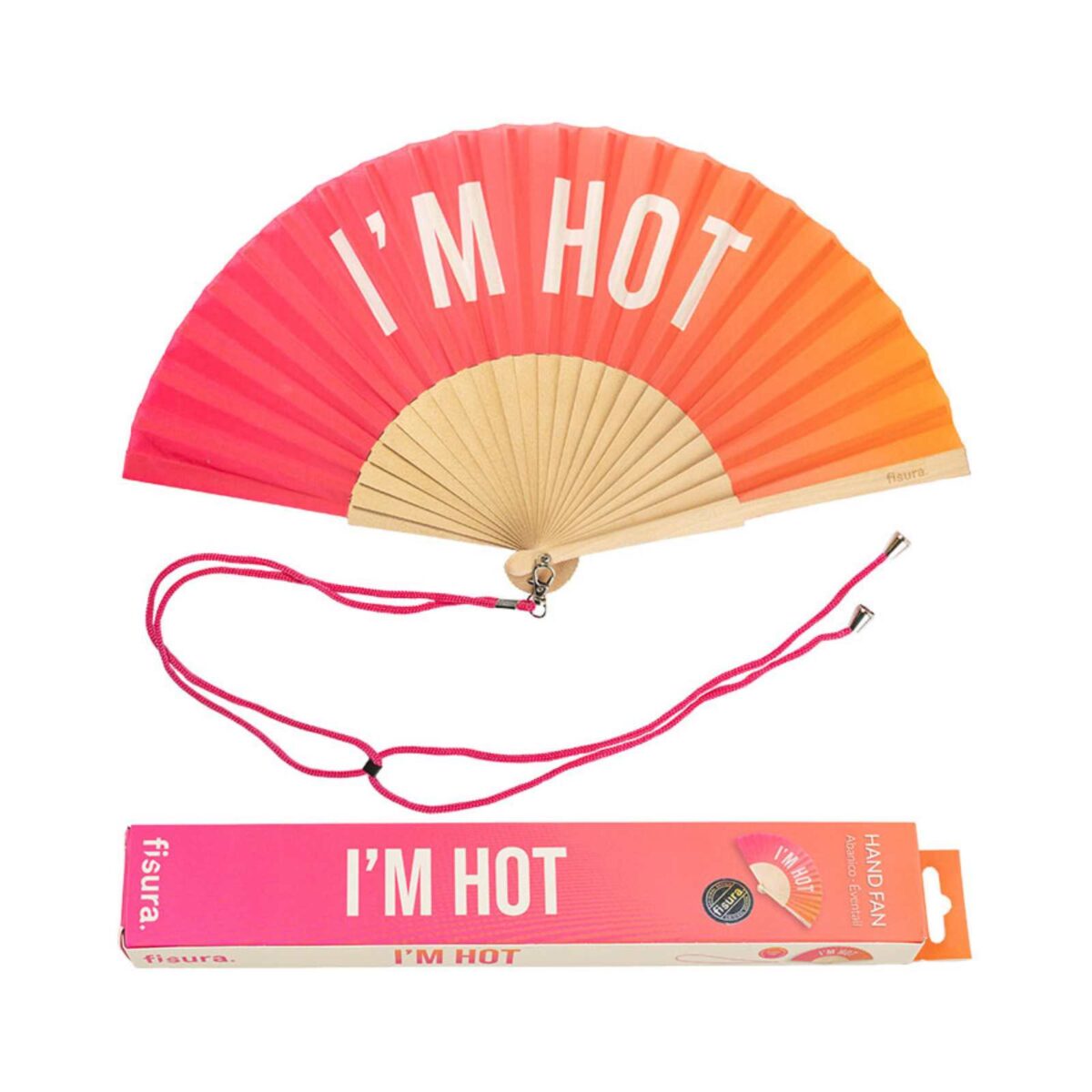 Handfächer I'm Hot Pink & Orange Gradient